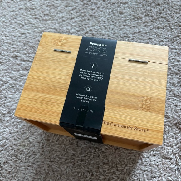 The Container Store Bamboo Recipe Card Box - Picture 5 of 5